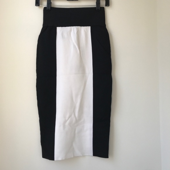 Balmain x H&M Colorblock Knit Midi Skirt Size 4 - Picture 4 of 6